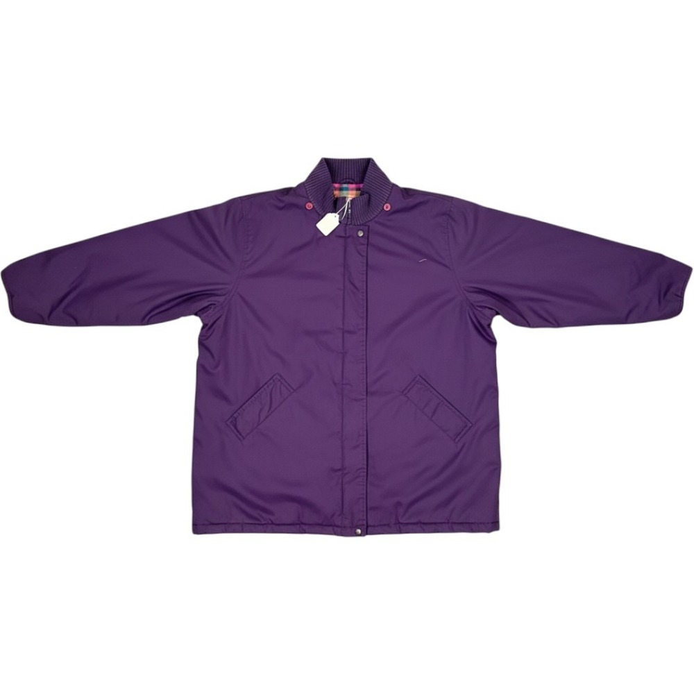 Vintage Windsor Bay All-Weather Barn Jacket Gorpcore Plaid Lined M Purple